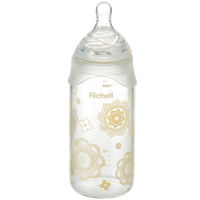 リッチェル おうちミルクボトル 耐熱ガラス製ほ乳びん 3-18カ月頃　1個入×5セット（直送品）