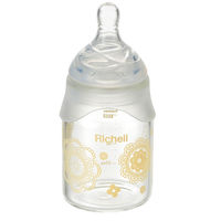 リッチェル おうちミルクボトル 耐熱ガラス製ほ乳びん 0-3ヵ月頃　1個入×5セット（直送品）