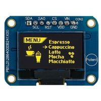 0.96インチ パッシブマトリクス 有機EL ディスプレイ 黄， ， 128 x 64 COB MDOB128064V1V-YI 1個（直送品）