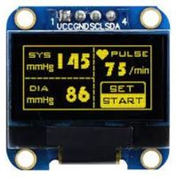 0.96インチ パッシブマトリクス 有機EL ディスプレイ 黄， ， 128 x 64 COB MDOB128064V2V-YI 1個（直送品）