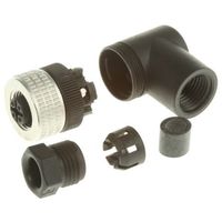 Hirschmann 丸型コネクタ， 4極， M12， ケーブルマウント， 933172100 ELWIKA 4012 PG7 black（直送品）