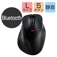 エレコム ワイヤレスマウス 無線 Bluetooth 静音 5ボタン L 握りの極み 黒 M-XGL15BBSBK 1個