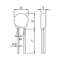 日本ケミコン バリスタ バリスタ電圧:22V 最大直流定格電圧:18V， 2.09nF， TNR5V220K（直送品）