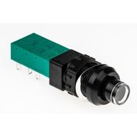 C & K 押しボタンスイッチ， ラッチ， パネルマウント， 双極双投(DPDT)， ZNE18 FA200 BK GN 2U EE L（直送品）