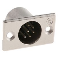 Neutrik XLRコネクタ オス 6極 ストレート パネルマウント NC6MP ニッケルの上に銀めっき 1個（直送品）