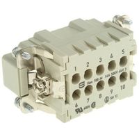 ハーティング Harting ヘビーデューティコネクタ Han E シリーズ オス 10極 16A 500 V 09330102602 1個（直送品）