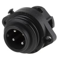 Amphenol 丸型コネクタ， 3 + PE極， スタンダード， パネルマウント， C016 20C003 100 12 1個（直送品）