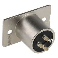 Neutrik XLRコネクタ オス 3極 ストレート パネルマウント ニッケルの上に銀めっき NC3MP 1個（直送品）