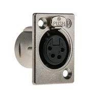 Neutrik XLRコネクタ メス 4極 ストレート パネルマウント NC4FP1 ニッケルの上に銀めっき 1個（直送品）