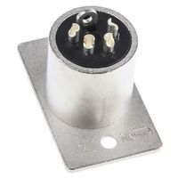 Neutrik XLRコネクタ オス 4極 ストレート パネルマウント NC4MP ニッケルの上に銀めっき 1個（直送品）