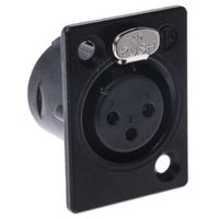 Neutrik XLRコネクタ メス 3極 ストレート パネルマウント NC3FP1BAG ニッケルの上に銀めっき 1個（直送品）