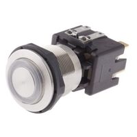 Schurter 押しボタンスイッチ， ラッチ， パネルマウント， 双極双投(DPDT)， 1241.6824.1121000 1個（直送品）