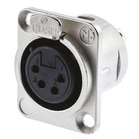 Neutrik XLRコネクタ メス 4極 ストレート パネルマウント NC4FDL1 銀めっき 1個（直送品）