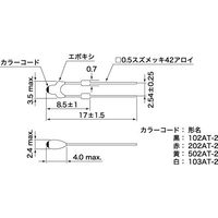 SEMITEC サーミスタ NTC， 5kΩ 502AT-2 1ロット(10個)（直送品）