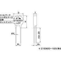 SEMITEC バリスタ バリスタ電圧:1000V 最大直流定格電圧:825V， 230pF， Z15D102（直送品）