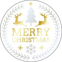 ササガワ 食品表示ラベル シール Merry　Christmas　ツリー 41-10881 1冊（300枚入）（取寄品）