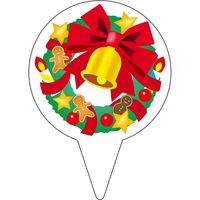 ササガワ 食品表示ラベル シール ピック　クリスマスリース 41-10950 1冊（200枚入）（取寄品）