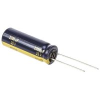 パナソニック Panasonic コンデンサ 2200μF， ，25V dc， EEUFC1E222 1ロット(5個)（直送品）