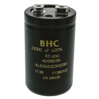 KEMET コンデンサ 22000μF， ，63V dc， ALS30A223KE063 1個（直送品）