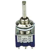 日本電産コパル電子 トグルスイッチ， DPDT， パネルマウント， On-On， 8C2011-Z（直送品）