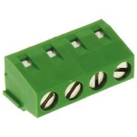 TE Connectivity 基板用端子台， Buchananシリーズ， 5mmピッチ ， 1列， 4極， 緑 282836-4（直送品）