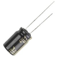 パナソニック Panasonic コンデンサ 470μF， ，50V dc， EEUFM1H471 1ロット(5個)（直送品）
