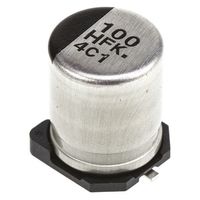 パナソニック Panasonic コンデンサ 100μF， ，50V dc， EEEFK1H101P 1ロット(5個)（直送品）