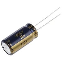 パナソニック Panasonic コンデンサ 1500μF， ，25V dc， EEUFC1E152 1ロット(5個)（直送品）