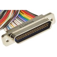 Glenair AVケーブル CN1:37極、メス、マイクロDサブ， CN2:フリーエンド， MWDM2Lー37Sー6E5ー18B 1個（直送品）