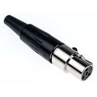 Switchcraft XLRコネクタ メス 4極 ストレート ケーブルマウント TA4FX 銀めっき 1個（直送品）