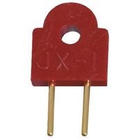 ジャンパ JXー1， オス， ストレート， 赤， ジャンパ， 2極， 1列， 2.54mmピッチ JX-1 1ロット(100個)（直送品）