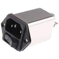 Schaffner EMIフィルタ 単相 10A パネルマウント 2.2nF 210 μH 0.3 mA 1MΩ FN9264B-10-06（直送品）