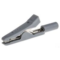 SKS Kontakttechnik ヒルシュマン 930318106 わに口クリップ 8A 4mm， グレー 1個（直送品）