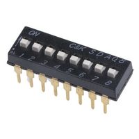 C&K Components C & K ディップスイッチ， 拡張， SPST SDA08H1BD 1個（直送品）