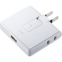 延長コード 電源タップ 2P（ピン） 2個口 USB充電ポート搭載 ホワイト TAP-B104UN サンワサプライ 1個