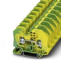 Phoenix Contact ヒューズ無しDINレール端子， ナット / ボルト， 2極， 緑 黄 3049628 1ロット(50個)（直送品）