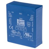 基板実装用トランス 一次側:115V ac， 230V ac 二次側:12V 定格電力:10VA， FL 10/12 出力数:2 1個（直送品）