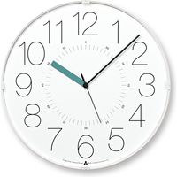 タカタレムノス Lemnos 掛け時計 カラ 直径320×奥行50ｍｍ ホワイト×ブルー AWA21-01 WH-B 1個（取寄品）
