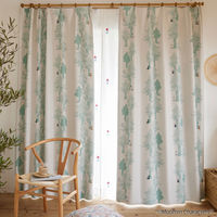スミノエ MOOMIN セミオーダー カーテン プートドレープ 2500×1700mm ライトブルーグリーン １セット(2枚入)（直送品）