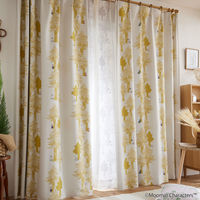 スミノエ MOOMIN セミオーダー カーテン プートドレープ 2500×1900mm イエロー １セット(2枚入)（直送品）