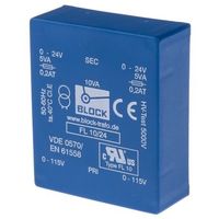 基板実装用トランス 一次側:115V ac， 230V ac 二次側:24V 定格電力:10VA， FL 10/24 出力数:2 1個（直送品）