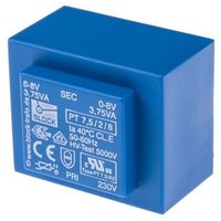 BLOCK 基板実装用トランス 一次側:230V ac 二次側:8V 定格電力:7.5VA， PT 7.5/2/8 出力数:2 1個（直送品）