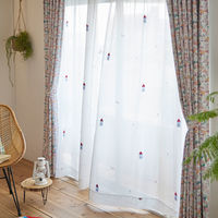 スミノエ MOOMIN セミオーダー レースカーテン ムーミンハウスボイル 3000×1150mm ホワイト １セット(2枚入)（直送品）