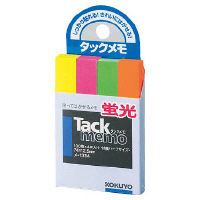 コクヨ（KOKUYO） タックメモ ふせん ハーフ 蛍光色 74×12.5 4色 メ-1314 1セット（2000枚：400枚×5パック）（直送品）