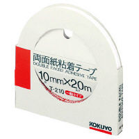コクヨ 両面テープ 両面紙粘着テープ 10mm×20m カッター付き T-210 1セット（10巻）