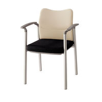 ライオン事務器 ミーティングチェア クローズドバック 4本脚 肘付 サンドベージュ 1脚（直送品）