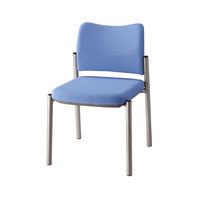 ライオン事務器 ミーティングチェア セパレートバック 4本脚 肘なし アクアブルー 1脚（直送品）