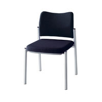 ライオン事務器 ミーティングチェア セパレートバック 4本脚 肘なし ブラック 1脚（直送品）