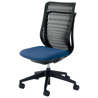 【組立設置込】内田洋行 UCHIDA（ウチダ） AJチェア 肘なし 背ブラックメッシュ 座ブルー AJA-300BN 1脚（2梱包）（直送品）