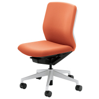 【組立設置込】内田洋行 UCHIDA（ウチダ） KRENE クレネチェア 肘なし コーラルオレンジ ホワイトシェル KRA-100WC 1脚（3梱包）（直送品）